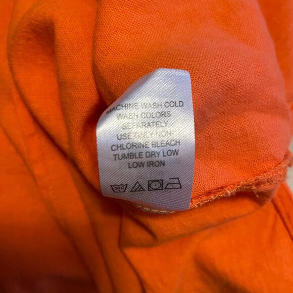 Roamans Plus Size 28W Orange Button-Down Tunic Dress With Belt & Long Sleeves - Picture 8 of 8